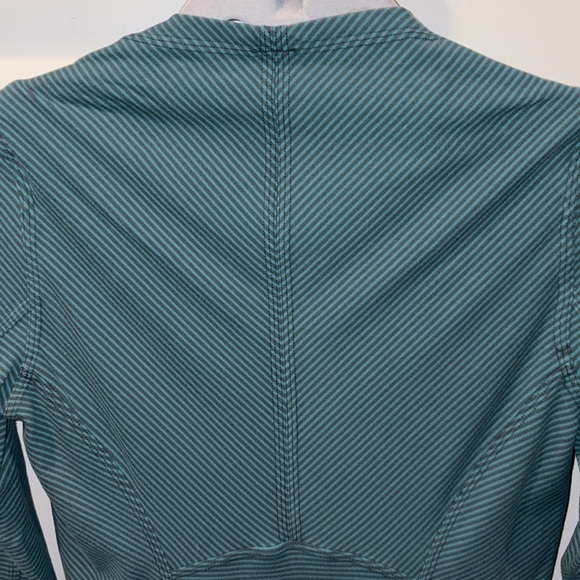 Lululemon Kanto Catch Me Long Sleeve Mini Pop Stripe Top Size 4 Teal/Dark Fuel - Picture 10 of 15